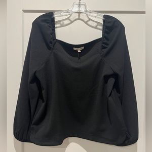 Madewell Crepe Square-Neck Puff-Sleeve Top